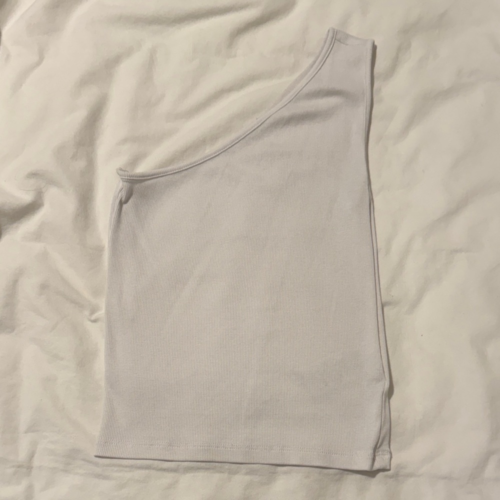 Madewell White One Shoulder Tank Top